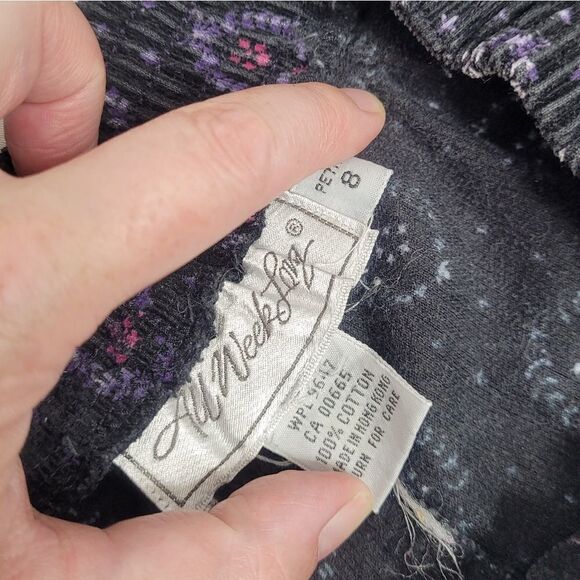 VINTAGE 90s pants high‎ rise printed pull on corduroy S/M - Picture 4 of 8